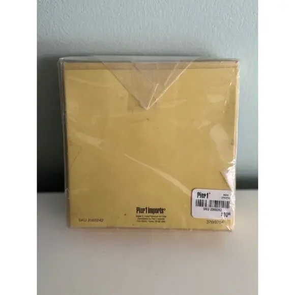 Pier 1 Imports Vtg Gold Silver Red 3x3" Beaded Tabletop Desk Picture Frame- New - Picture 4 of 4